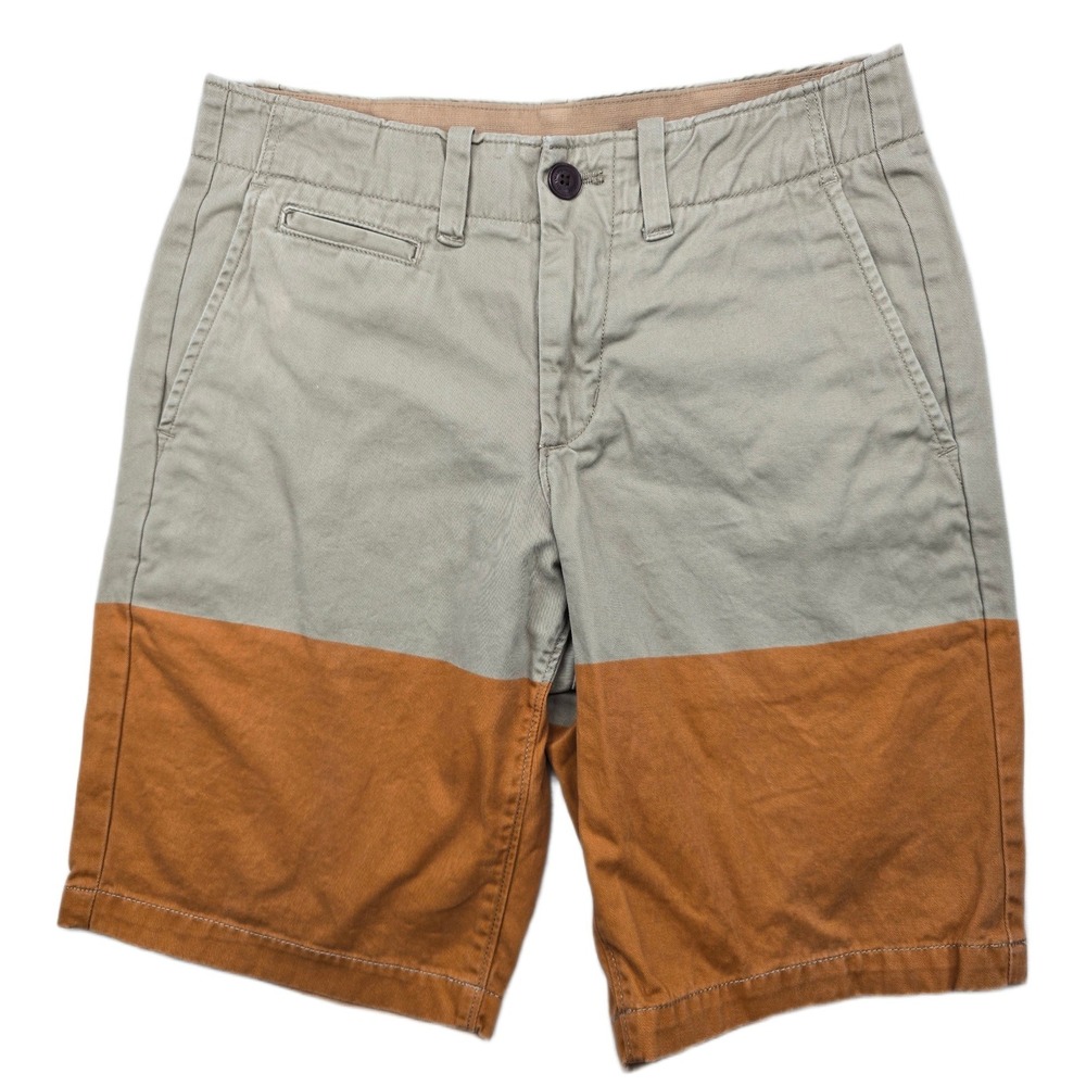 Gap Lived-In Chino Shorts Mens 28 Khaki Orange Colorblock‎ Casual 9.5" Inseam